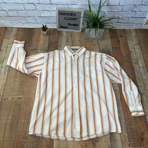 Wrangler George Straight Cowboy Cut Collection multicolor Striped button down - Picture 1 of 7